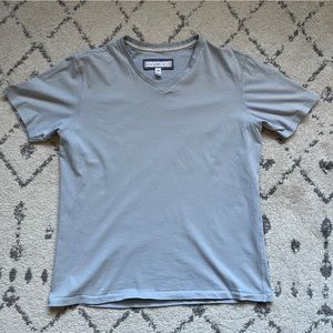 PD&C Mens Light Blue V Neck Short Sleeve T Shirt